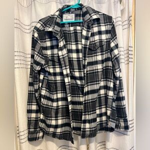 American Eagle Monochrome Plaid Shirt